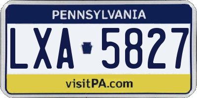 PA license plate LXA5827
