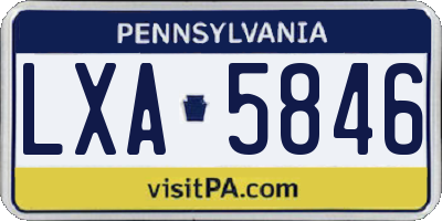 PA license plate LXA5846
