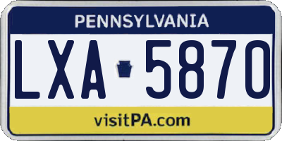 PA license plate LXA5870
