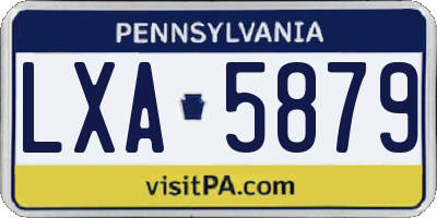 PA license plate LXA5879