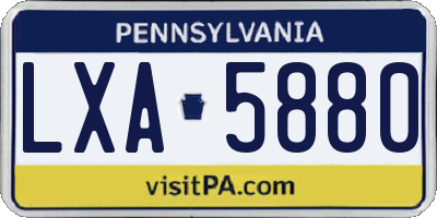 PA license plate LXA5880