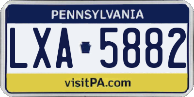 PA license plate LXA5882
