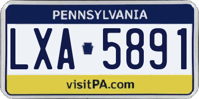 PA license plate LXA5891