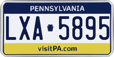 PA license plate LXA5895