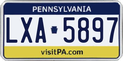 PA license plate LXA5897