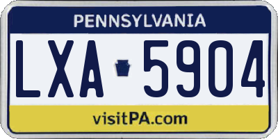 PA license plate LXA5904