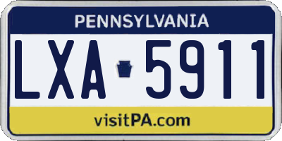 PA license plate LXA5911