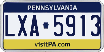 PA license plate LXA5913