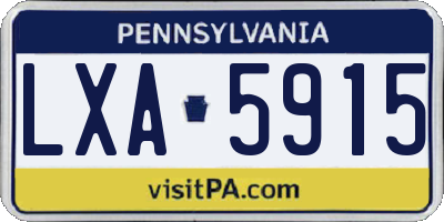 PA license plate LXA5915
