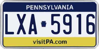 PA license plate LXA5916
