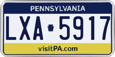 PA license plate LXA5917