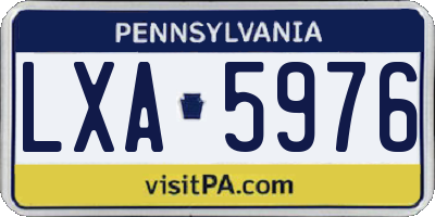 PA license plate LXA5976