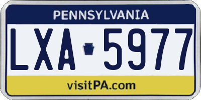PA license plate LXA5977