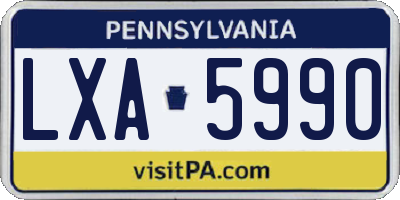 PA license plate LXA5990