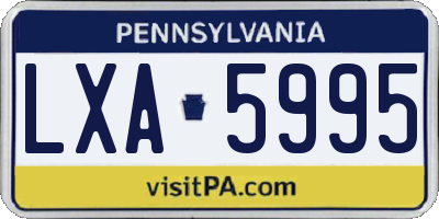 PA license plate LXA5995