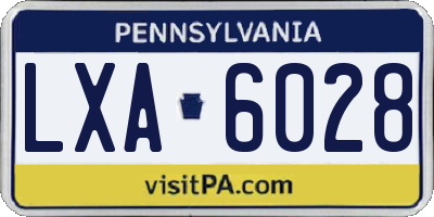 PA license plate LXA6028