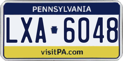 PA license plate LXA6048