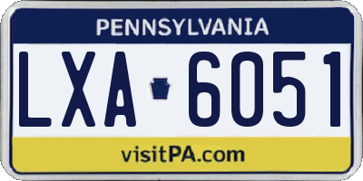 PA license plate LXA6051