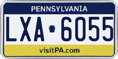 PA license plate LXA6055
