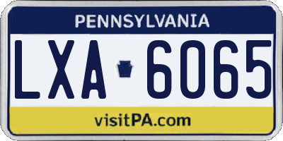 PA license plate LXA6065