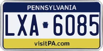 PA license plate LXA6085