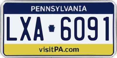 PA license plate LXA6091