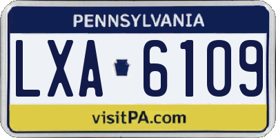 PA license plate LXA6109