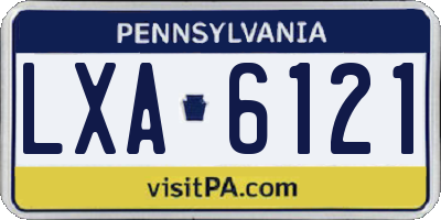 PA license plate LXA6121