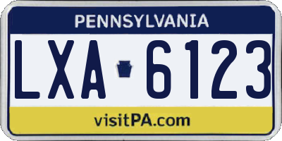 PA license plate LXA6123