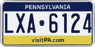 PA license plate LXA6124