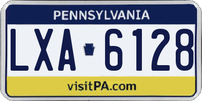 PA license plate LXA6128