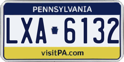 PA license plate LXA6132