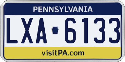 PA license plate LXA6133