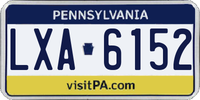 PA license plate LXA6152