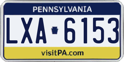 PA license plate LXA6153