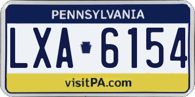 PA license plate LXA6154