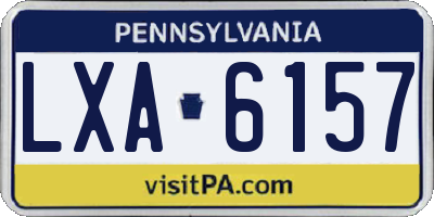 PA license plate LXA6157