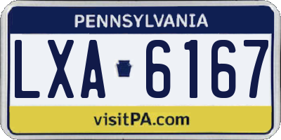 PA license plate LXA6167