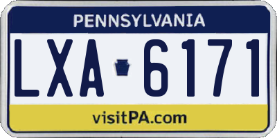 PA license plate LXA6171