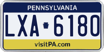 PA license plate LXA6180