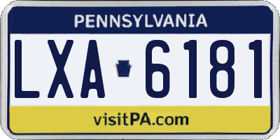 PA license plate LXA6181