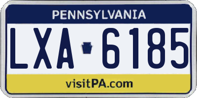 PA license plate LXA6185