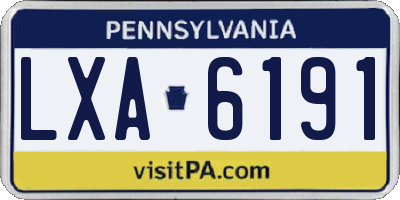 PA license plate LXA6191