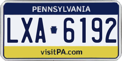 PA license plate LXA6192