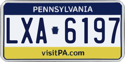 PA license plate LXA6197