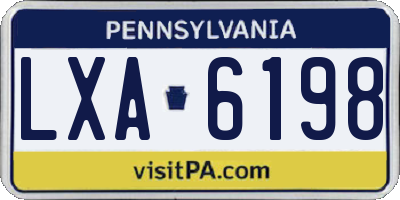 PA license plate LXA6198