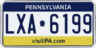 PA license plate LXA6199