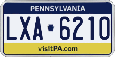 PA license plate LXA6210