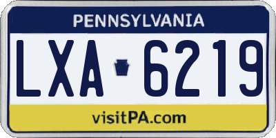 PA license plate LXA6219