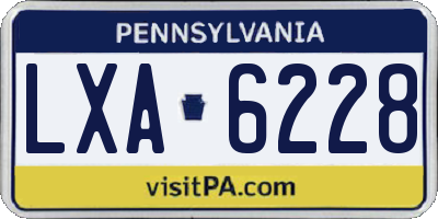 PA license plate LXA6228